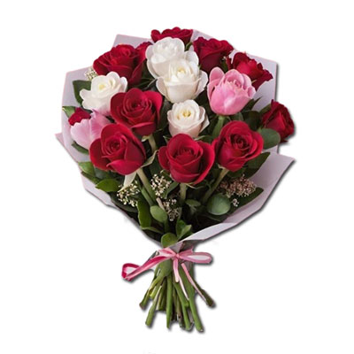 "Meenakari design coated Tray with Glasses, Red Roses Flower Bunches - Click here to View more details about this Product